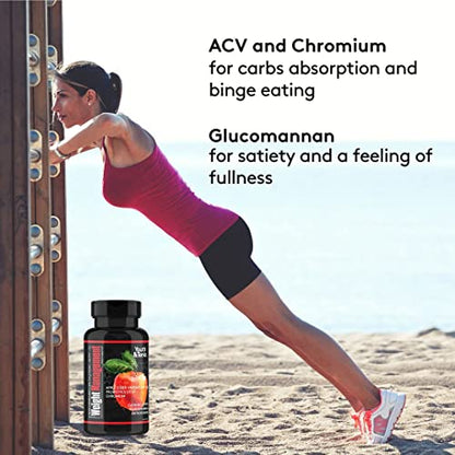 Youth & Tonic Natural Appetite Suppressant for Weight Loss / 1000 mg Apple Cider Youth & TonicUS supplements
