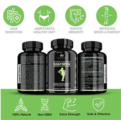 Colon Cleanser Detox. Premium 15 Day Fast-Acting Detox Cleanse Diet Pills, Probiotic THE ENCLARE NUTRITIONUS supplements