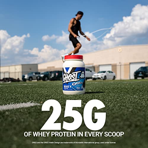 GHOST Whey Protein Powder, Oreo - 2LB Tub, 25G of Protein - Cookies & Cream Flavored GHOSTUS supplements