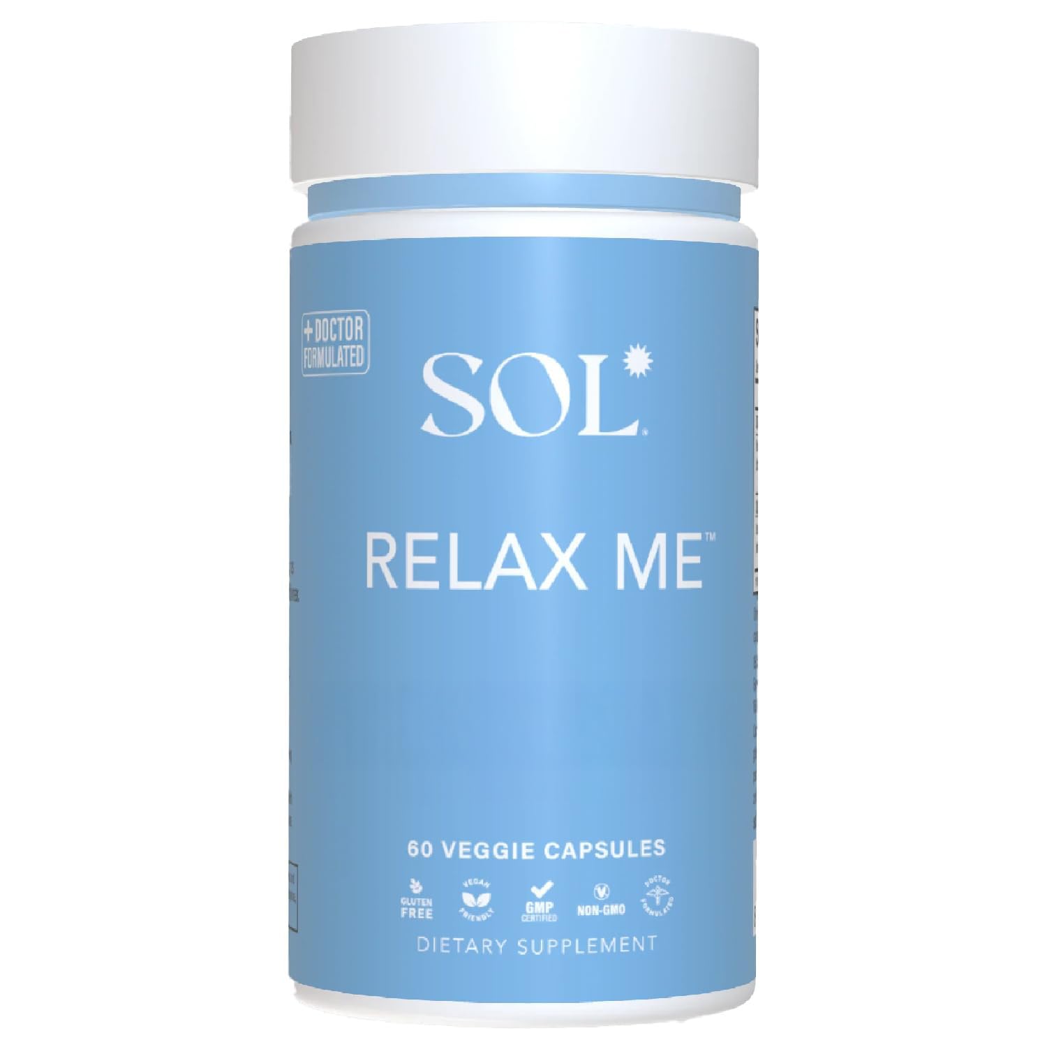 Sol Nutrition Relax Me - Natural Calming Relief for Stress, Tension, & Worry - 15x More Effective - Support Mood, Relax the Mind & Body - Supplements for Adults - Non-Drowsy - 60 Vegetarian Capsules Sol NutritionAu supplements