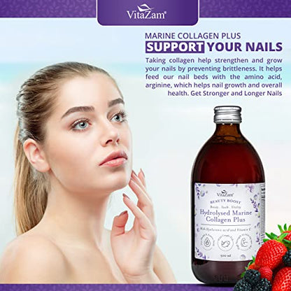 Diamond Elixir Marine Liquid Collagen Type 1 & 3 Hydrolysed Collagen Peptides 10000mg VitaZamUS supplements