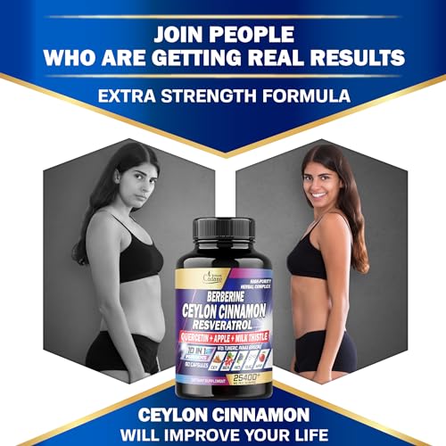 Ceylon Cinnamon 15000mg Berberine 3000mg Quercetin 2000mg Supplement - Support Organic CadaneAu supplements
