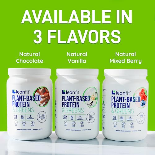 LeanFit Plant-Based Protein & Greens Natural Vanilla – 20g Plant Protein + 4 Leafy Greens LeanFitUS supplements