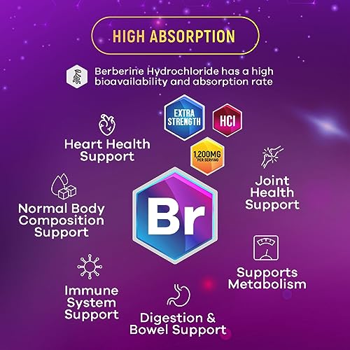 Berberine Supplement 1200mg per Serving - High Absorption Heart Health Support Nature's NutritionAu supplements