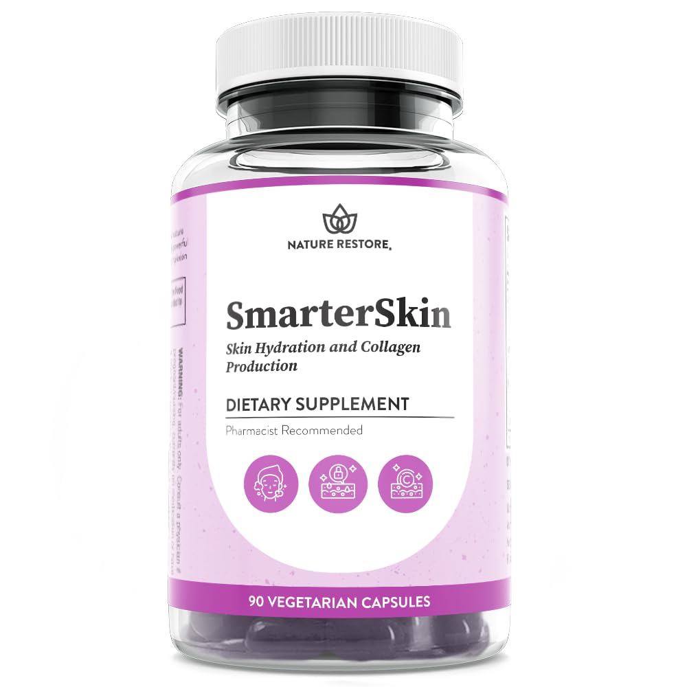 Smarter Skin, Nourishing Skin Health Within, Triple Combination of Polypodium Leucotomos Extract, FloraGLO, Verbasnol, 60 Vegan Capsules Nature RestoreAu supplements
