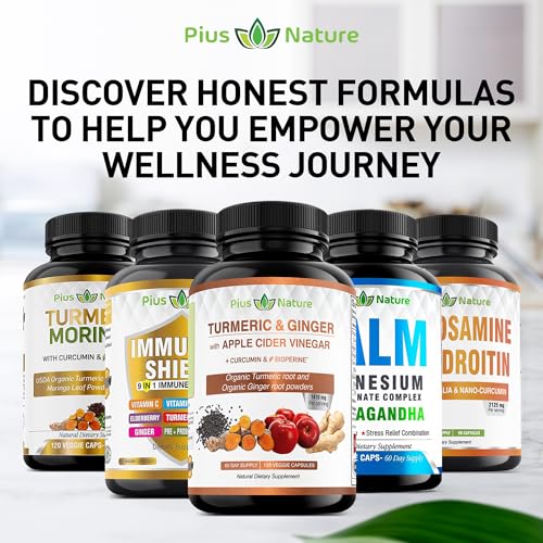 PIUS NATURE Turmeric Curcumin and Ginger with Apple Cider Vinegar, USDA Organic PIUS NATUREAu supplements