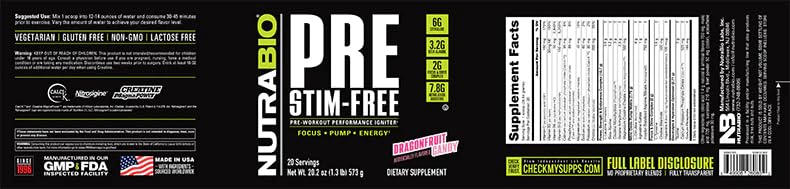NutraBio PRE Stim Free - Caffeine Free Pre Workout Powder - Sustained Energy, Mental NutraBioAu supplements