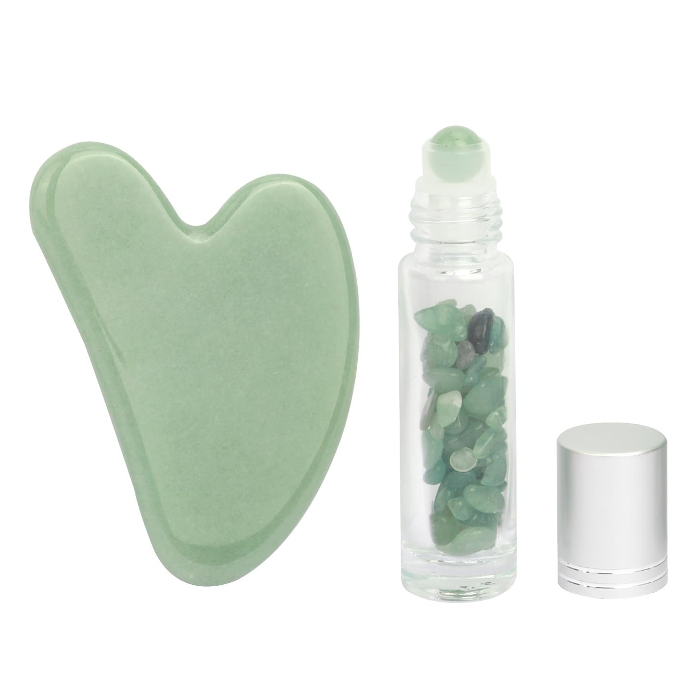 Padime 2 pcs | Premium Set | Real Jade Gua Sha Tool for Facial Skin Care + Glass Bottle for Your Oil PadimëAu supplements