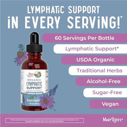Lymphatic Support Drops | USDA Organic Lymphatic Cleanse Immune Support Supplement MaryRuth OrganicsUS supplements