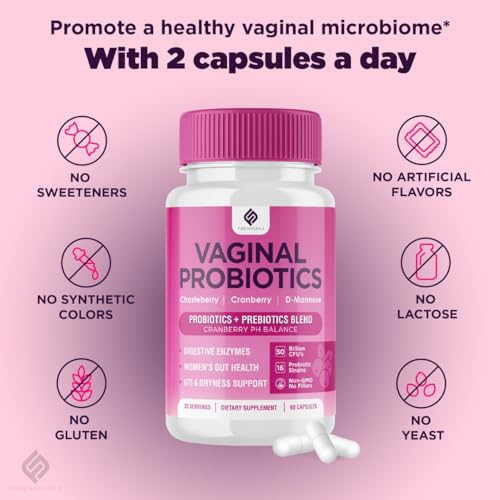 Vaginal Probiotics for Women Digestive Enzymes Gut Health PH Balance Pills, Women's Fuze NaturalsUS supplements