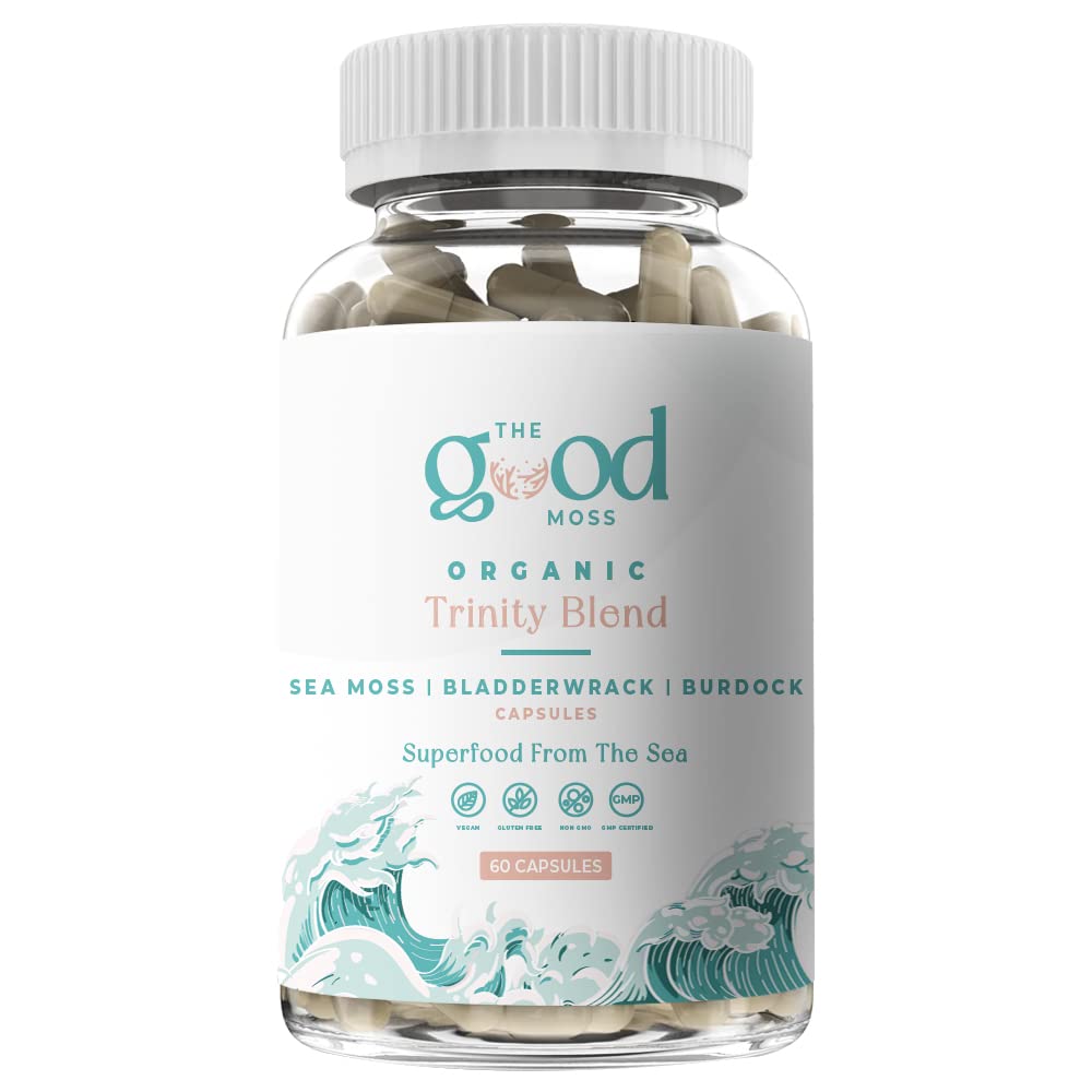 Trinity Blend Superfood -Sea Moss, Bladderwrack and Burdock Root Supplement for Overall Health Support, Hair, Skin and Nails 60ct The Good MossAu supplements