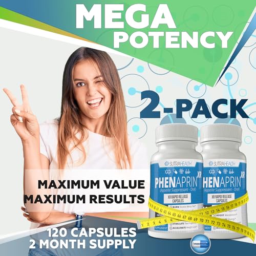 PhenAprin XR Maximum Strength Appetite Suppressant Diet Pills - 2-Pack, Metabolism Boosting SutraHealthAu supplements
