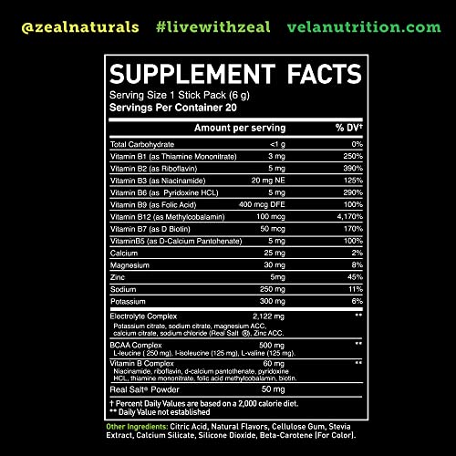 Enhanced Electrolyte Powder Stick Packs (Lemon Lime - 20 Packets) Sugar Free Zeal NaturalsAu supplements