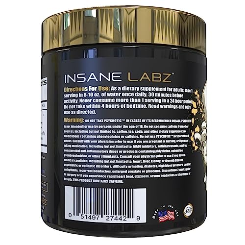 Insane Labz Psychotic Gold, High Stimulant Pre Workout Powder, Extreme Lasting Energy Insane LabzAu supplements
