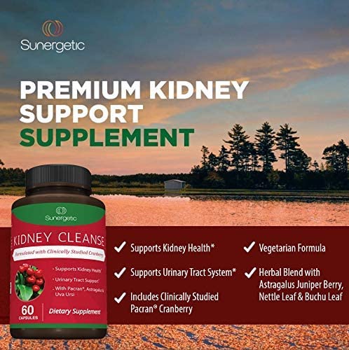 Premium Kidney Cleanse Supplement – Powerful Kidney Support Formula with Cranberry SunergeticUS supplements