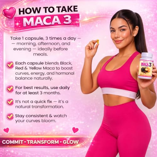 Maca 3 Capsules – Black, Red & Yellow Maca Root Blend – Feminine Balance & Natural Body Support – Herbal Formula Curvy FruitAu supplements