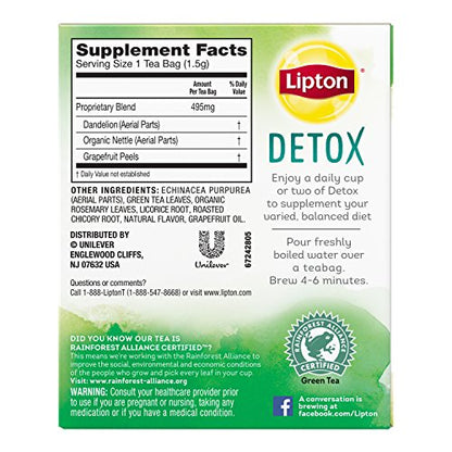 Lipton Green Tea Bags, Herbal Supplement for Detox, 15 Count (Pack of 4) LiptonUS supplements
