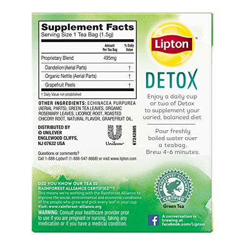 Lipton Green Tea Bags, Herbal Supplement for Detox, 15 Count (Pack of 4) LiptonAu supplements