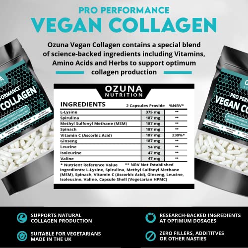 Pro Performance Vegan Collagen Complex – Vegetarian Collagen Capsules, Plant Based Collagen OZUNA NUTRITIONAu supplements