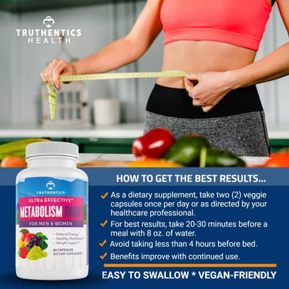 TRUTHENTICS Metabolism Booster for Women & Men - Natural Appetite Suppressant TRUTHENTICSUS supplements