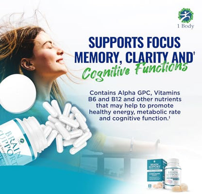 1 Body Brain Supplements for Memory and Focus - Support Healthy Brain 1 BodyUS supplements