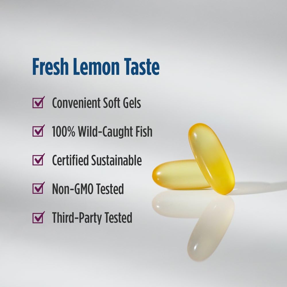 Nordic Naturals Complete Omega, Lemon Flavor - 120 Soft Gels - 565 mg Omega-3 - EPA & DHA with Added GLA - Healthy Skin, Cognition, Positive Mood - Non-GMO - 60 Servings Nordic NaturalsAu supplements