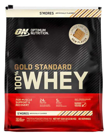 Optimum Nutrition Gold Standard 100% Whey Protein Powder, S'More Flavor, 5 Pound Optimum NutritionUS supplements