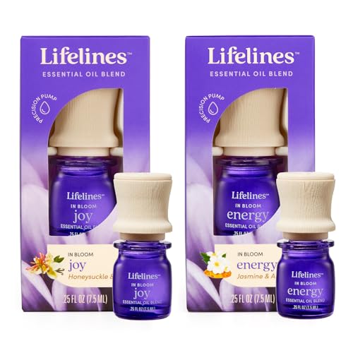 Lifelines Essential Oil Blend 2-Pack, in Bloom: Energy & Joy Oils for Essential Oil Diffuser LifelinesAu supplements