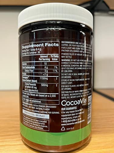 CocoaVia Cardio Health Cocoa Powder, 60 Servings, 500mg Cocoa Flavanols CocoaViaUS supplements