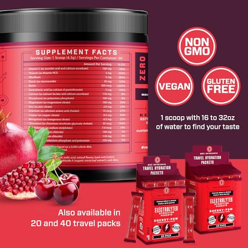 KEY NUTRIENTS Multivitamin Electrolytes Powder No Sugar - Sweet Cherry Pom Electroly KEY NUTRIENTSUS supplements