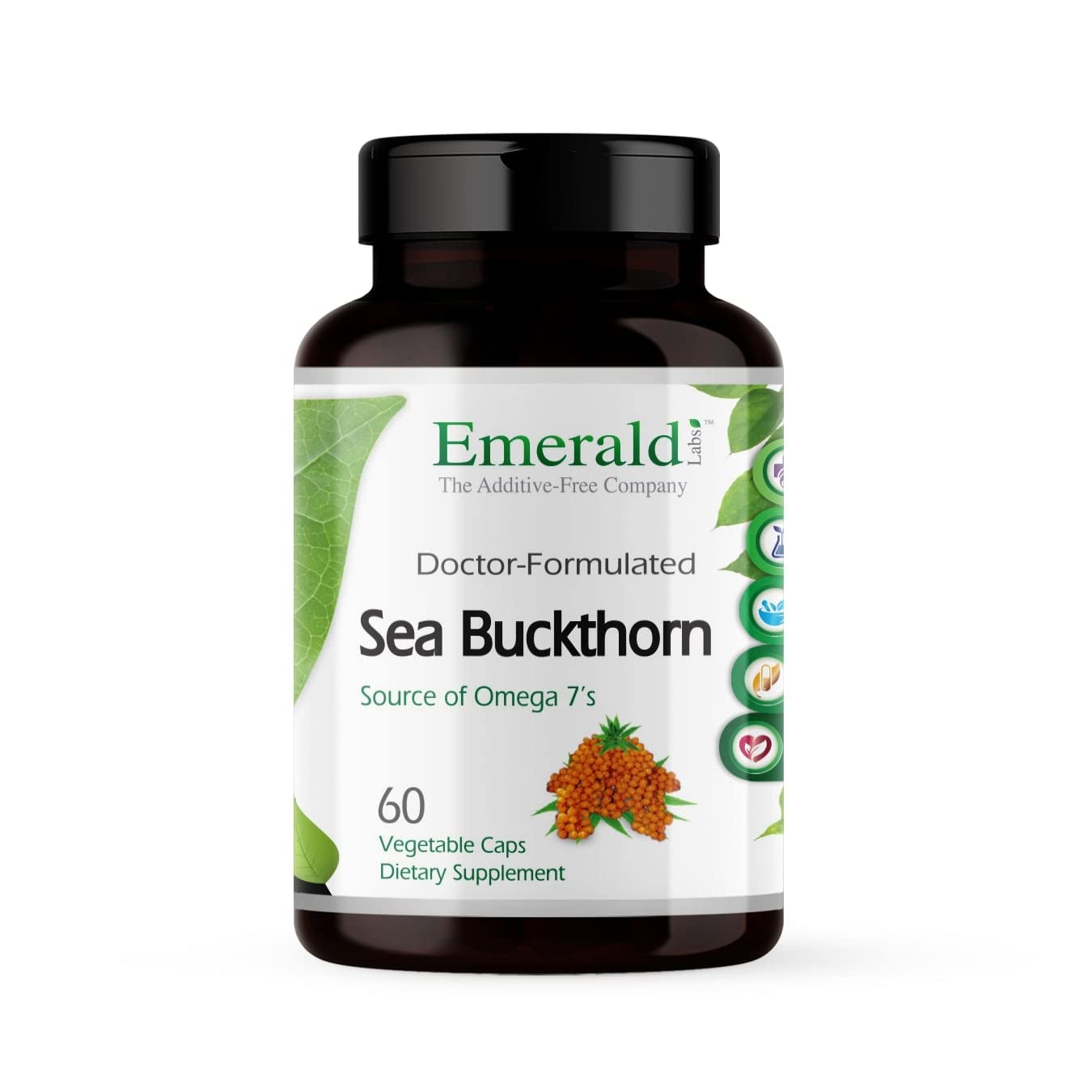 EMERALD LABS Sea Buckthorn - Dietary Supplement with Vitamins C, E & Omega 7 - Supports Adrenal, Energy, Skin & Immune Health - 60 Vegetable Capsules (30-Day Supply) EMERALD LABSAu supplements
