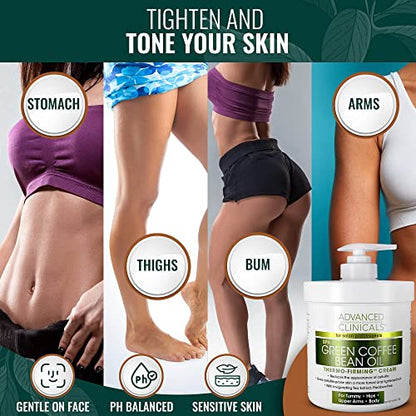 Advanced Clinicals Retinol Body Cream + Green Coffee Bean Oil Slim & Tighten Body Lotion Advanced ClinicalsUS supplements