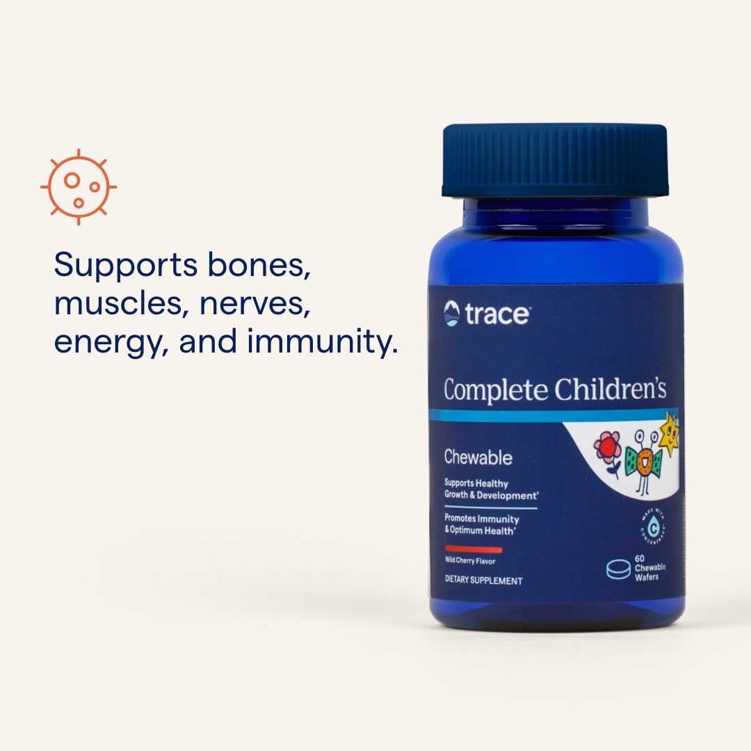 Trace Minerals Complete Children's Chewable - Gluten-Free Multivitamin for Kids - Chewable Multivitamin Supplement to Support Health & Development - 60 Chewable Wafers (30 Servings) Trace MineralsAu supplements