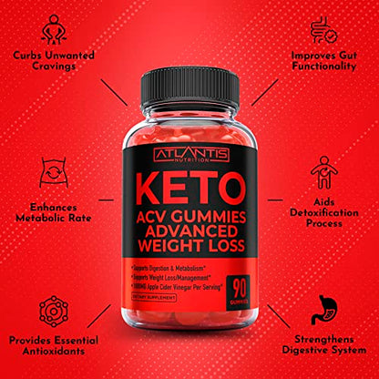 Keto ACV Gummies for Weight Loss - Supports Digestion, Advanced Weight Loss, Detox Atlantis NutritionUS supplements