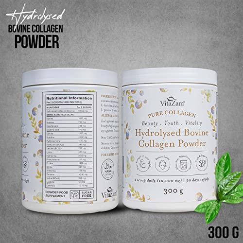 Vitazam Bovine Collagen Peptides - Hydrolyzed Type 1 & 3 Collagen Powder Protein Supplement for Healthy VitaZamAu supplements