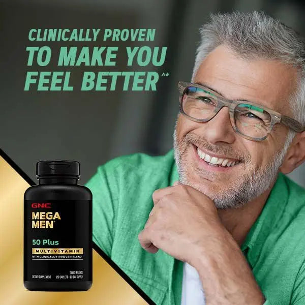 GNC Mega Men 50 Plus Multivitamin | Antioxidants | Heart Health | Prostate and Circulatory Support | 120 Count GNCAu supplements