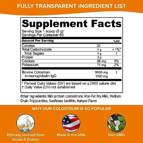 Pure Velvet Colostrum Powder for Gut Health, Bloating, Hair Growth, Immune Support Pure VelvetUS supplements