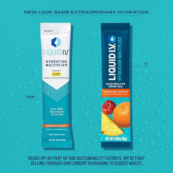 Liquid I.V.® Hydration Multiplier - Tropical Punch | Electrolyte Powder Drink Mix | 3 Pack (48 Servings) Liquid I.V.US supplements