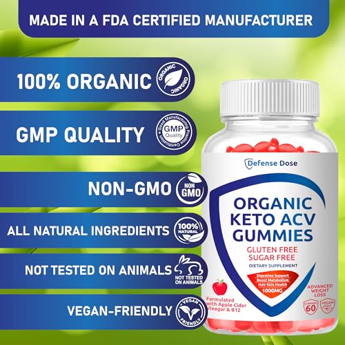 Organic Keto ACV Gummy Advanced Weight Loss - Gluten & Sugar Free Pro Active Rapid Belly Defense DoseUS supplements