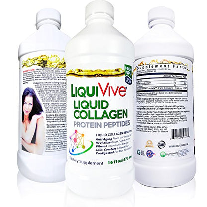 LiquiVive Liquid Collagen Protein Peptides Concentrate | Pure Hydrolyzed Super Multi Collagen Life MiracleUS supplements