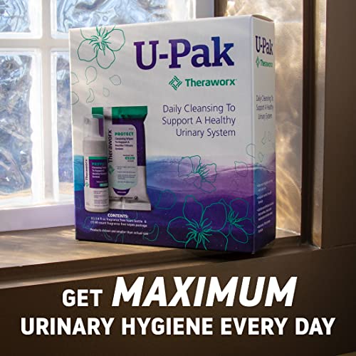 Theraworx Protect U-Pak 60-Ct Wipes & Hygiene Foam 3.4 oz for Urinary Health (Pack of 1) THERAWORX PROTECTAu supplements