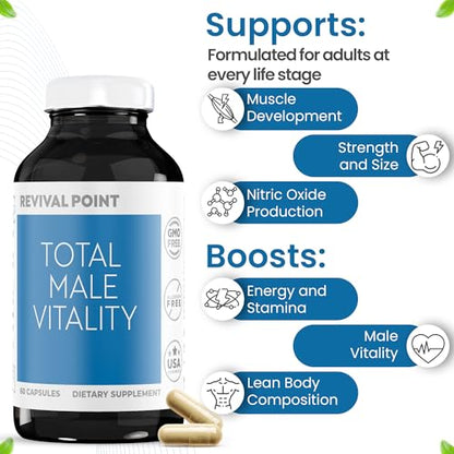 Advanced Muscle Building Supplement for Men with RipFactor, Zinc Picolinate, Vitamin D3 Revival PointUS supplements