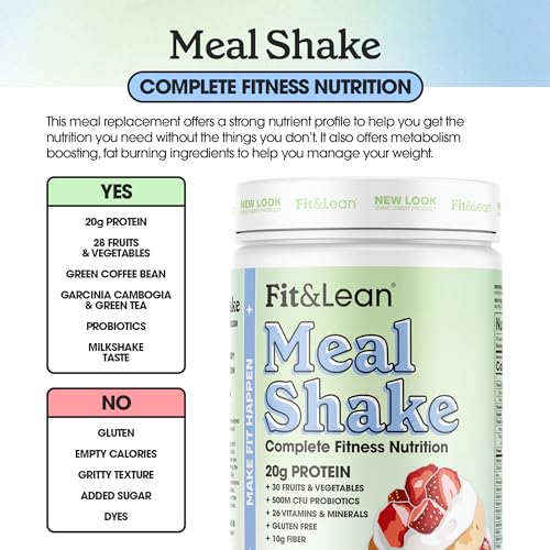 Fit & Lean Meal Shake, Fat Burning Meal Replacement, Protein, Fiber, Probiotics, Strawberry Fit & LeanUS supplements