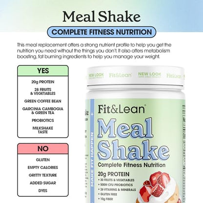 Fit & Lean Meal Shake, Fat Burning Meal Replacement, Protein, Fiber, Probiotics, Strawberry Fit & LeanUS supplements