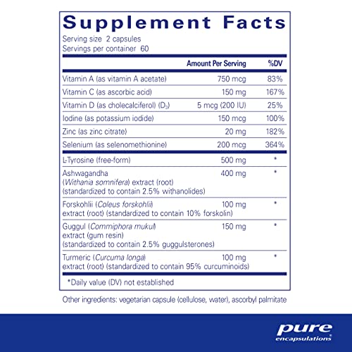 Pure Encapsulations Thyroid Support Complex - Hypoallergenic Supplement with Herbs Pure EncapsulationsUS supplements