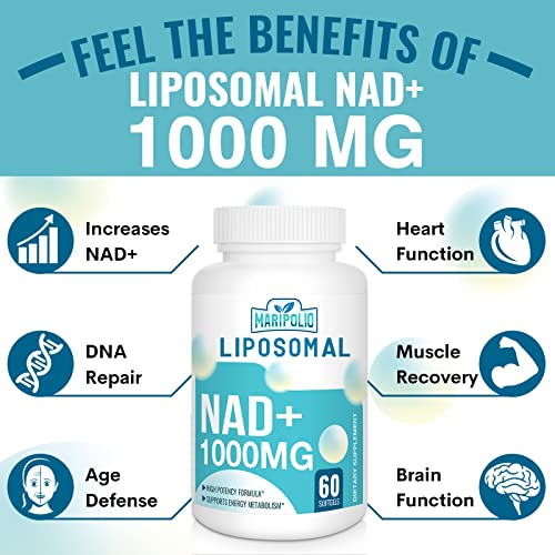 Liposomal NAD+ Supplement 1000 mg | Highest NAD Pontecy | Max Absorption | Pure NAD MaripolioUS supplements