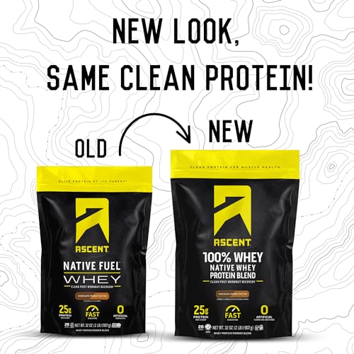 Ascent 100% Whey Protein Powder - Post Workout Whey Protein Isolate, Zero Artificial AscentUS supplements
