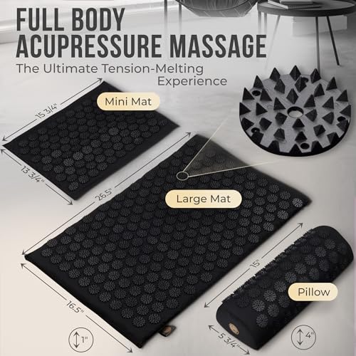 Acupressure Mat and Pillow Set with Extra Mini Accupressure Massage Mat - Organic Cotton DakiniAu supplements