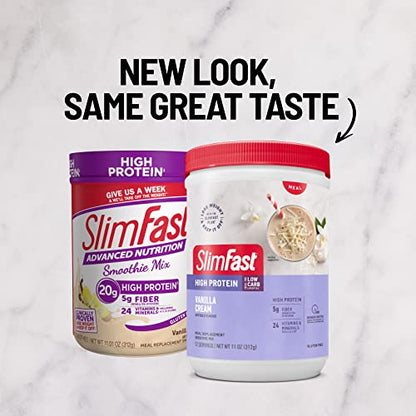 SlimFast Meal Replacement Smoothie Mix, 24 Servings, High Protein, Vanilla Cream, 20g SlimFastUS supplements