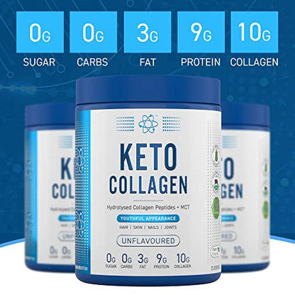 Applied Nutrition Keto Protein Powder, Hydrolysed Collagen Peptides + MCT Healthy Fats & Skin, Ketogenic & Paleo Diet Applied NutritionUS supplements